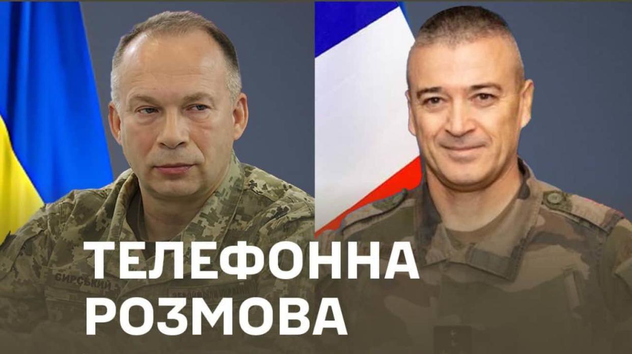 Oleksandr Syrskyi (left) and General Thierry Burkhard (right). Photo: Syrskyi on Telegram