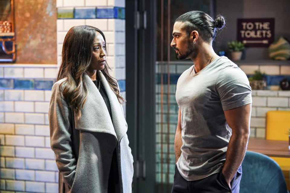 EastEnders,02-03-2023,6655,EastEnders|Denise Fox (DIANE PARISH);EastEnders|Ravi Gulari (AARON THIARA),***EMBARGOED TILL TUESDAY 21ST FEBRUARY 2023*** , BBC, Jack Barnes/Kieron McCarron