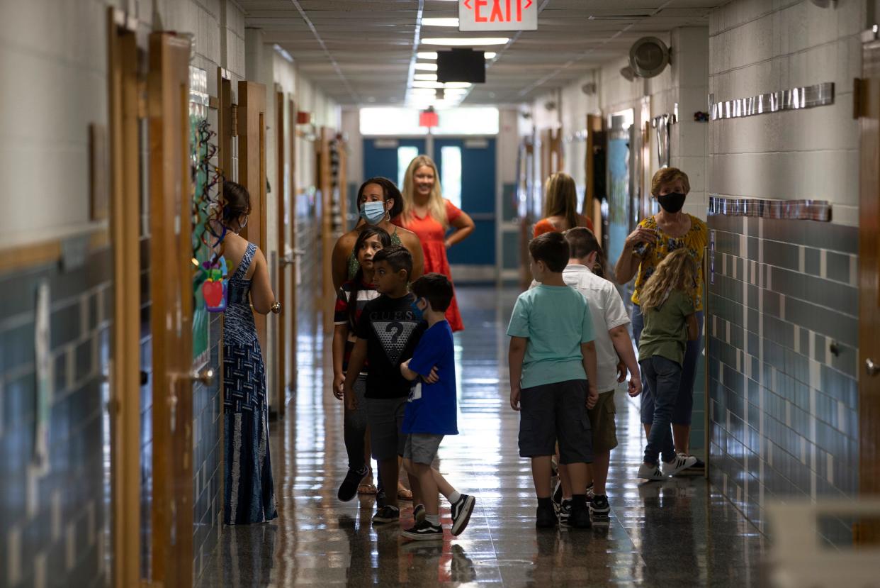 Students of West Dover Elementary School in the Toms River Regional School district begin the 2021-2022 school year.