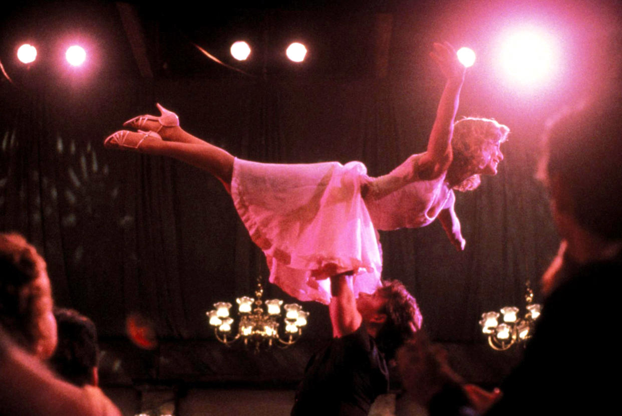 Grey and Swayze in the iconic grand finale of Dirty Dancing (Photo: Vestron/Courtesy Everett Collection)