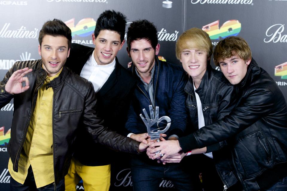 En 2009 se creó el grupo Auryn, del que formó parte junto a Álvaro Gango, Carlos Marco, David Lafuente y Dani Fernández. La popular <em>boy band</em> logró un notable éxito consiguiendo dos discos de oros, dos de platino y premios como el MTV Europe Music Awards o Los 40 Music Awards antes de su separación en 2016. (Foto: Juan Naharro Gimenez / Getty Images).