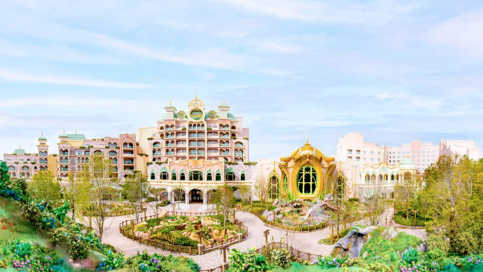 Tokyo DisneySea's Fantasy Springs port has three themed areas and a new hotel, pictured. - Tokyo Disney Resort