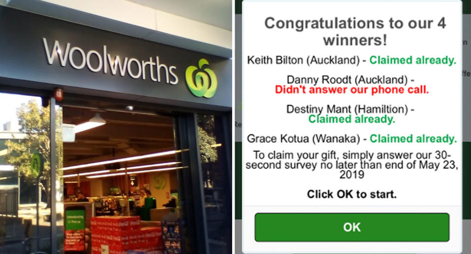 Woolworths store and scam message as warning issued about fake text messages from online criminals.