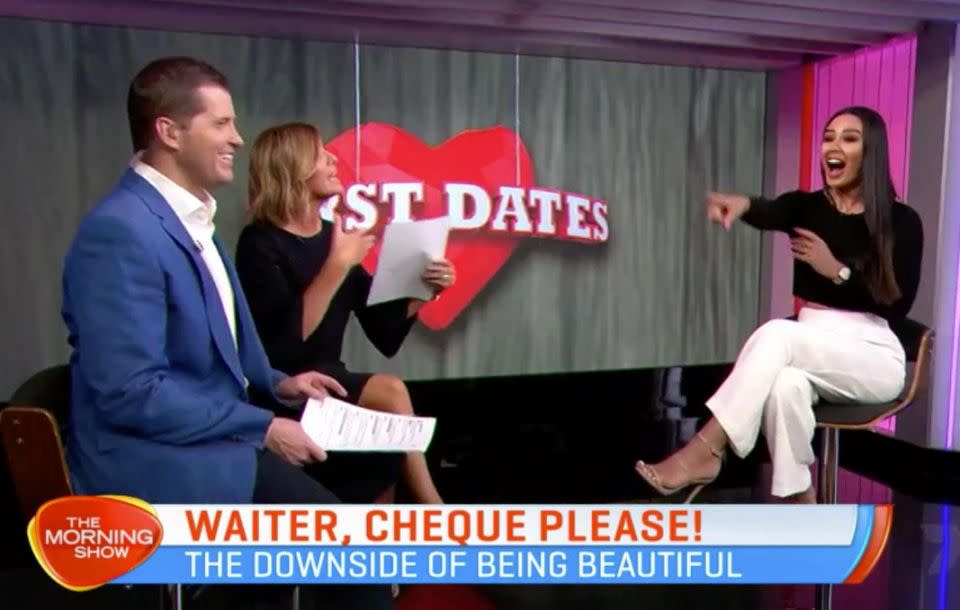 Appearing on Channel Seven's The Morning Show on Tuesday, Jasmine revealed exactly what she looks for in a man, in terms of appearance, personality and interests, and it's quite the detailed list. Source: Channel Seven