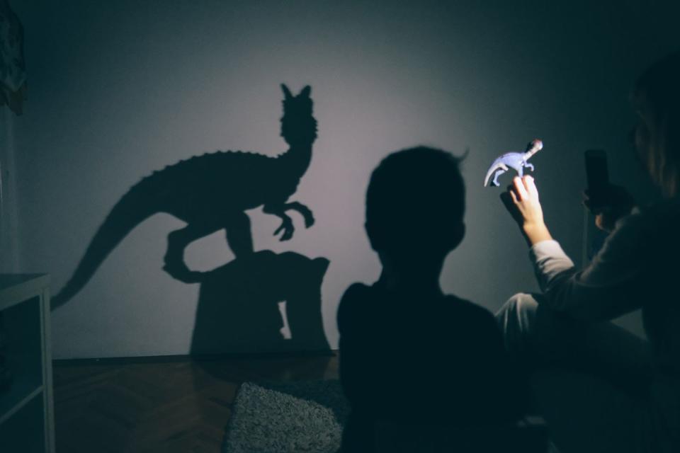 mom's shadow puppet show fun activities for kids