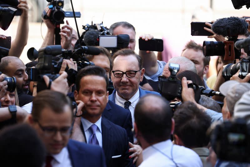 Actor Kevin Spacey arrives at Westminster Magistrates Court in London
