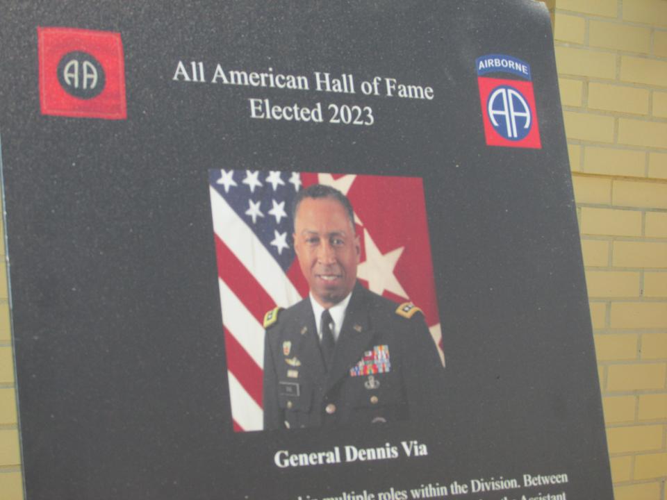 Retired Gen. Dennis Via was inducted into the 82nd Airborne Division's 2023 Hall of Fame during a ceremony Wednesday, May 24, 2023, at Fort Bragg.