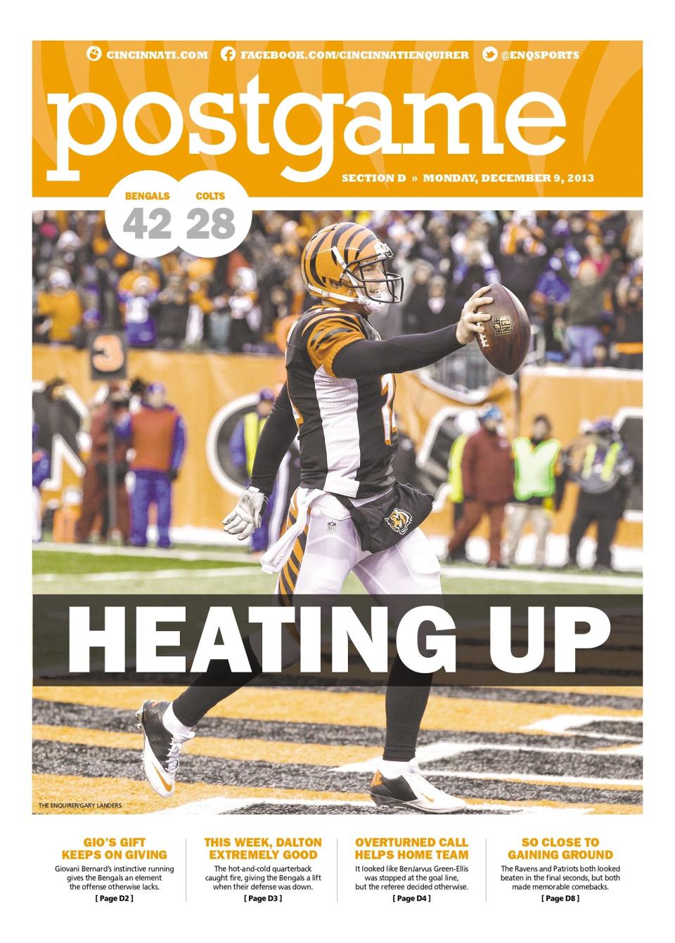 Dec. 9, 2013 Cincinnati Enquirer sports cover.