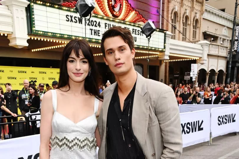 AUSTIN, TEXAS - MARCH 16: (L-R) Anne Hathaway and Nicholas Galitzine attend "The Idea Of You" World Premiere during SXSW at The Paramount Theater on March 16, 2024 in Austin, Texas. (Photo by Daniel Boczarski/Getty Images for Amazon MGM Studios)