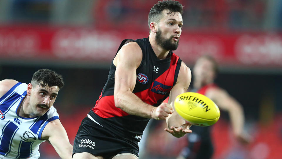 Conor McKenna, pictured here back in action for Essendon against North Melbourne.