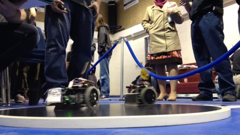 Students battle SUMOBots in Saskatoon robotics competition