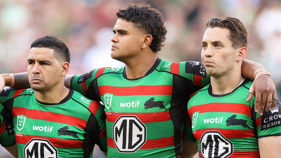 Pictured left to right, Cody Walker, Latrell Mitchell and Cam Murray.