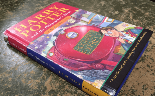 Pictured is the original Harry Potter book which was only one of 500 made.