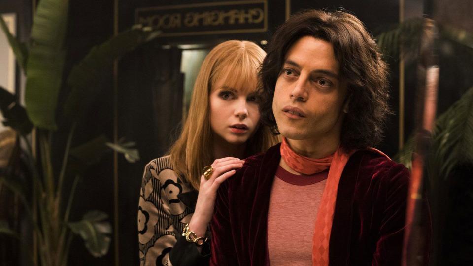 lucy boynton and rami malek in bohemian rhapsody