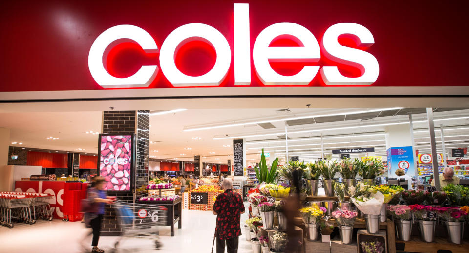 Front of Coles shop.