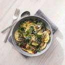 <p>This mushroom ravioli builds on plenty of rich flavors from mushrooms, sun-dried tomatoes and a brothy sauce that coats everything. Garlic and shallot complement the mushrooms well, while spinach adds color and a fresh flavor.</p> <p> <a href="https://www.eatingwell.com/recipe/7986133/mushroom-ravioli/" rel="nofollow noopener" target="_blank" data-ylk="slk:View Recipe;elm:context_link;itc:0" class="link ">View Recipe</a></p>