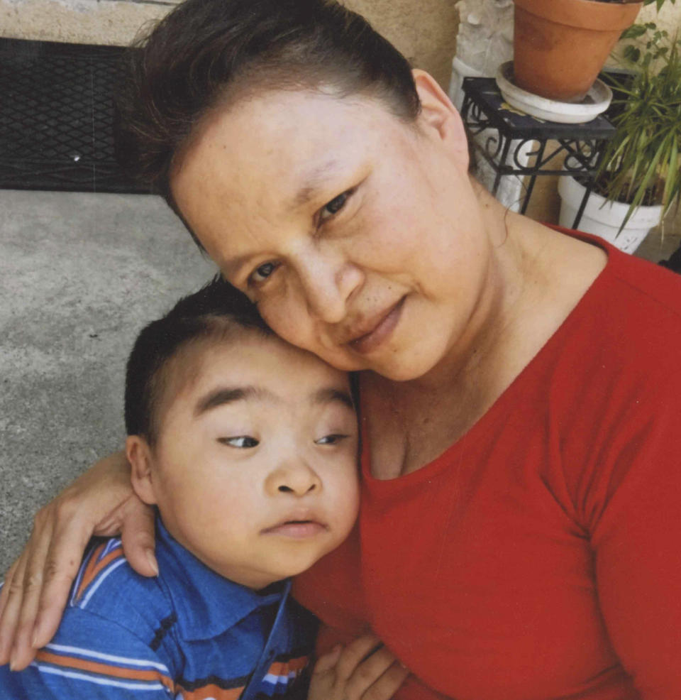 Moises Murillo, pictured with his mother Roberta Gomez, died while attending a summer program for special needs students at Sunset Elementary School in La Puente, California. (Murillo Family Photo/Carrillo Law Firm, LLP via AP) (Murillo Family Photo / AP)