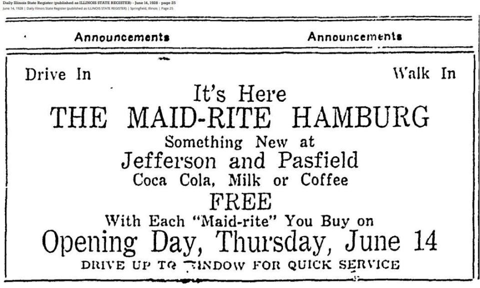 A snippet from the 1928 edition of The State Journal-Register.