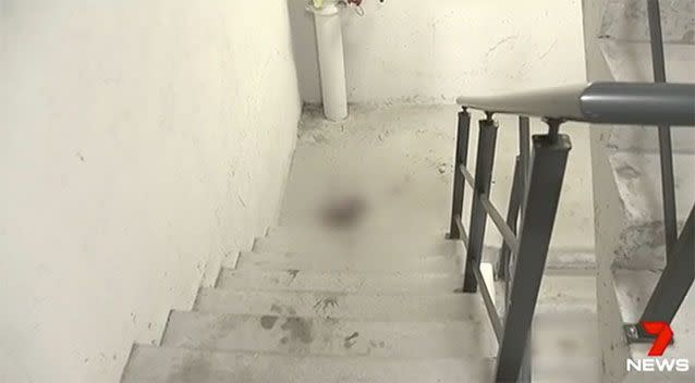 The stairwell where it's alleged Ms Ahmad was attacked. Source: 7 News