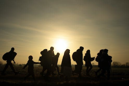 <span class="caption">The convention protects the rights of refugees around the world.</span> <span class="attribution"><a class="link " href="https://www.shutterstock.com/image-photo/migrants-walk-towards-turkeys-pazarkule-border-1830065513" rel="nofollow noopener" target="_blank" data-ylk="slk:Lumiereist/Shutterstock;elm:context_link;itc:0;sec:content-canvas">Lumiereist/Shutterstock</a></span>