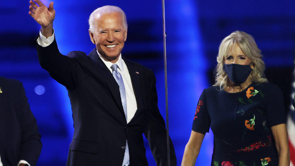 Joe Biden and wife Jill, pictured here after his address to the nation.