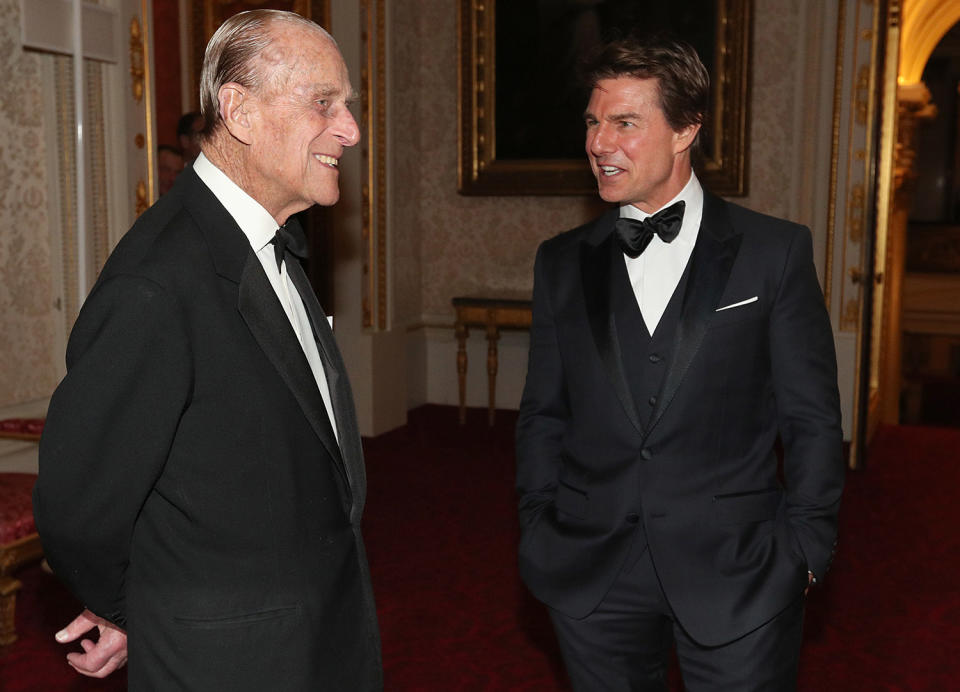 <p>Cruise was on hand in March of 2017 to chat with Prince Philip at the 75th anniversary of the Outward Bound Trust at Buckingham Palace. </p>