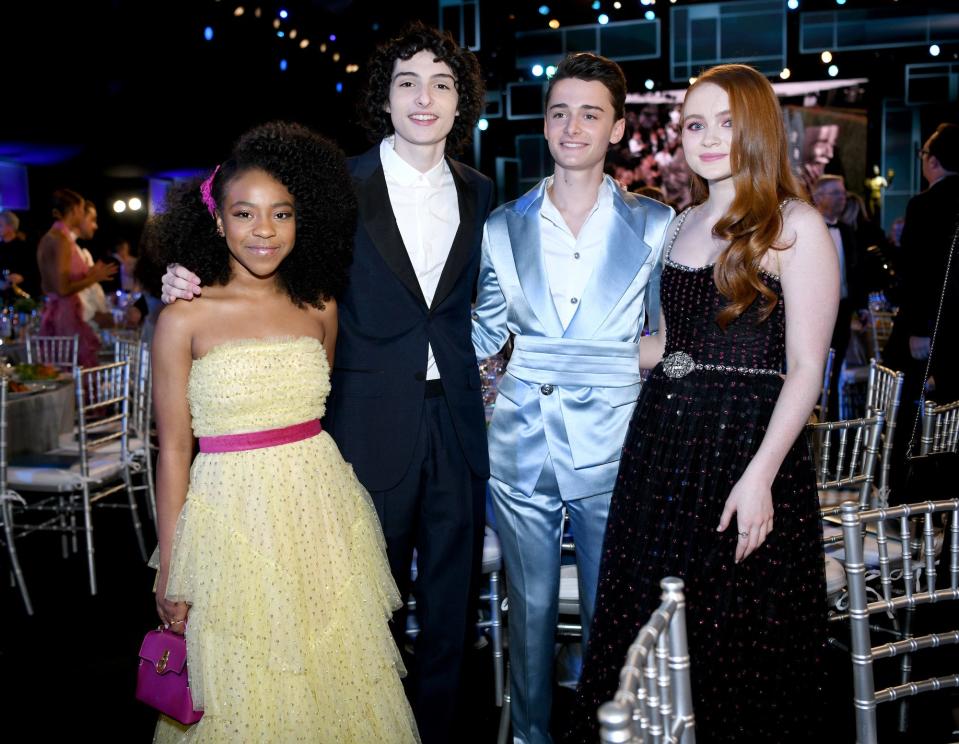 Priah Ferguson, Finn Wolfhard, Noah Schnapp and Sadie Sink attend the 26th Annual Screen Actors Guild Awards at The Shrine Auditorium
