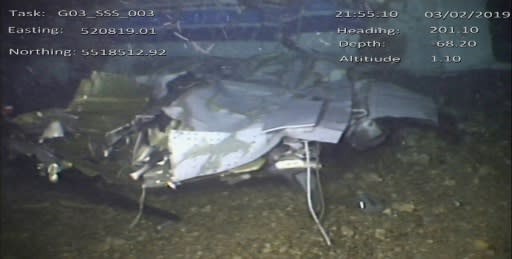 The UK Air Accidents Investigation Branch released pictures of the wreckage of the Piper Malibu that crashed carrying Emiliano Sala