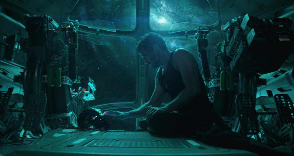 En esta imagen difundida por Disney, Robert Downey Jr. en una escena de "Avengers: Endgame". (Disney/Marvel Studios vía AP)