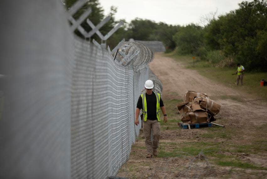 The state erected border fencing on private property in Del Rio last summer.