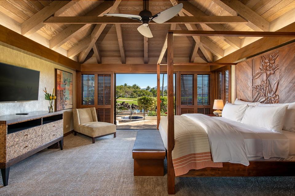 View from a master bedroom bungalow at Mauna Lani