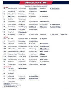 Unofficial Depth Chart of the Houston Texans. Credit to HoustonTexans.com