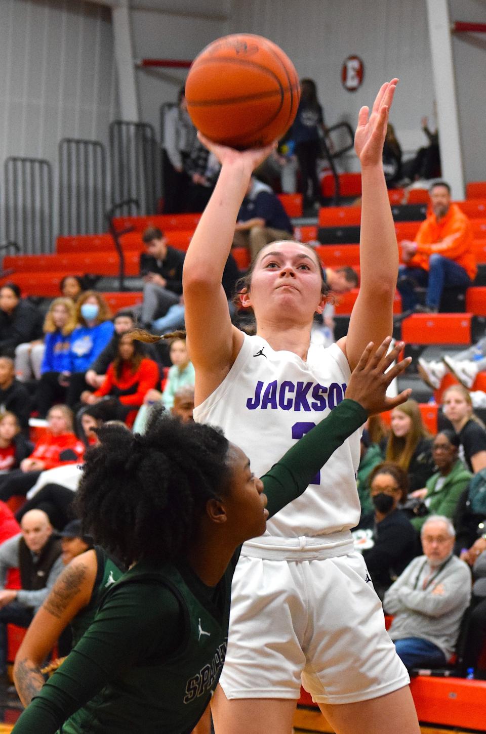 Ashley Lahmers goes up for two over a Toledo Start defender during action Sunday at Classic in the Country in Berlin.