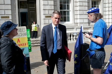 Britain's Education Secretary Gavin Williamson leaves the Cabinet Office in London