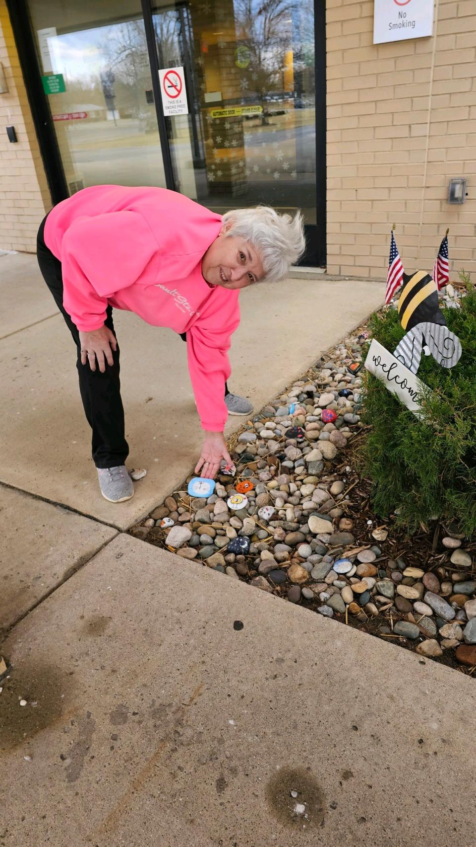 Diane Ford left a painted rock last week outside ProMedica Monroe Regional Hospital Family Medicine Residency on Stewart Road.