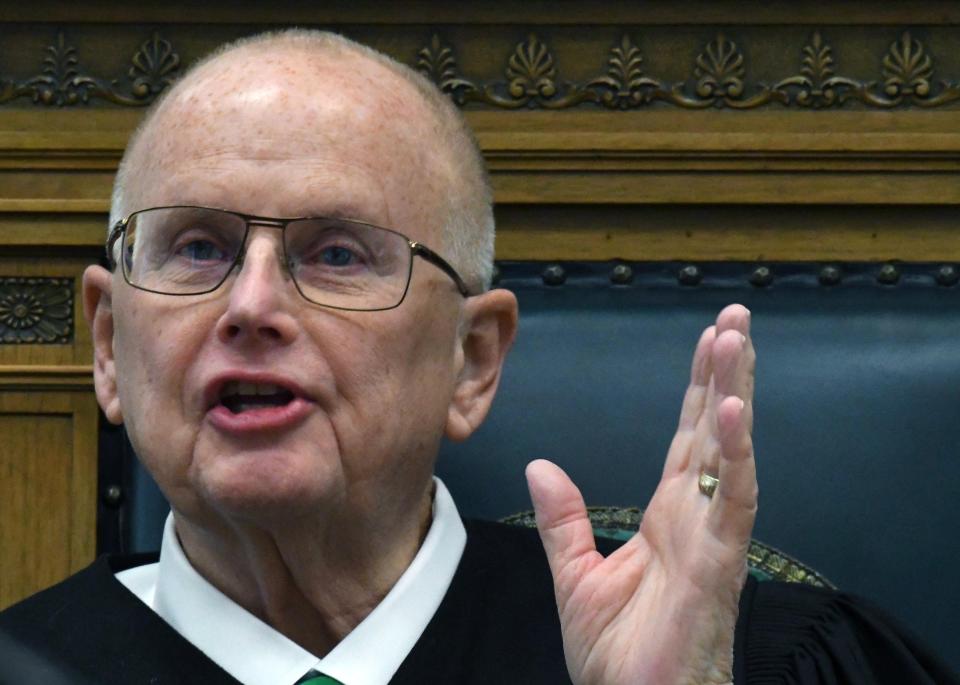 Judge Bruce Schroeder speaks during the murder trial of Kyle Rittenhouse on Nov. 5 in Kenosha, Wisconsin.