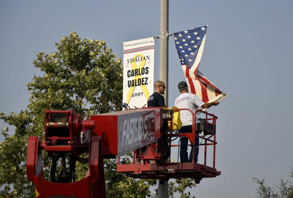 The BRAVE Project banners were installed for 11 active duty service members along Riggin Avenue on Wednesday, Aug. 1, 2018.