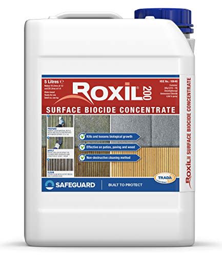 Roxil 200 Wood & Patio Cleaner 5l- Cleans Decking, Fencing, Wooden Structures, Patios and Paving (200 Concentrate)