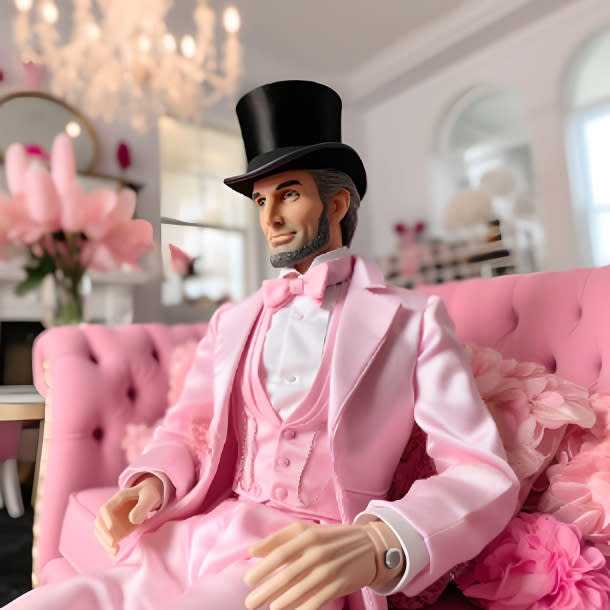 photo of the historical figure as a plastic Barbie doll