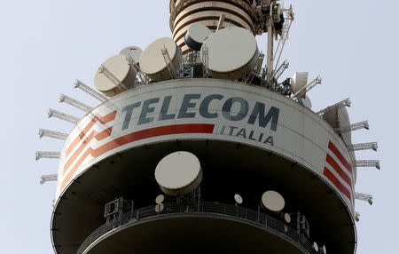 FILE PHOTO: A Telecom Italia tower is pictured in Rome, Italy March 22, 2016. REUTERS/Stefano Rellandini/File Photo
