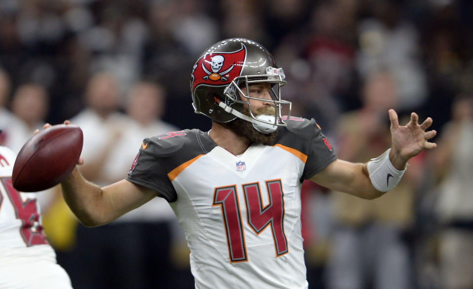 Tampa Bay Buccaneers quarterback Ryan Fitzpatrick had a phenomenal day against the Saints. (AP)