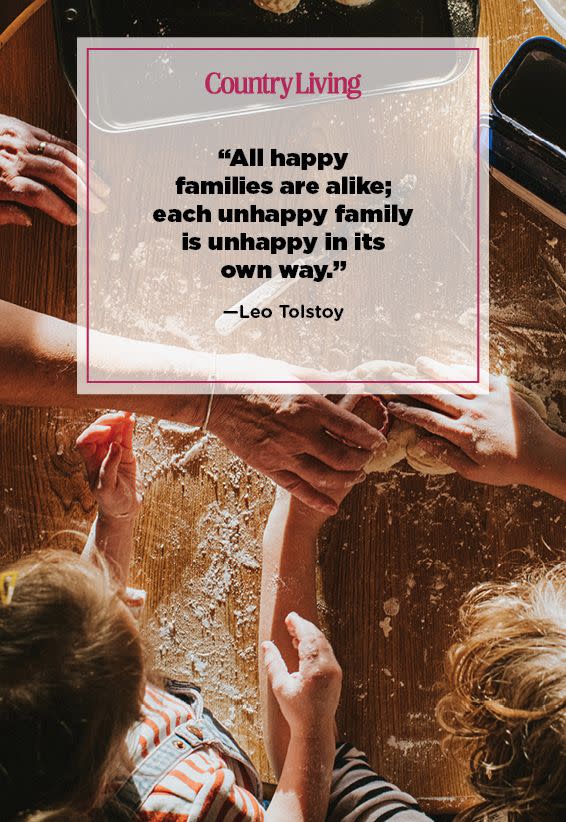 <p>"All happy families are alike; each unhappy family is unhappy in its own way."</p>