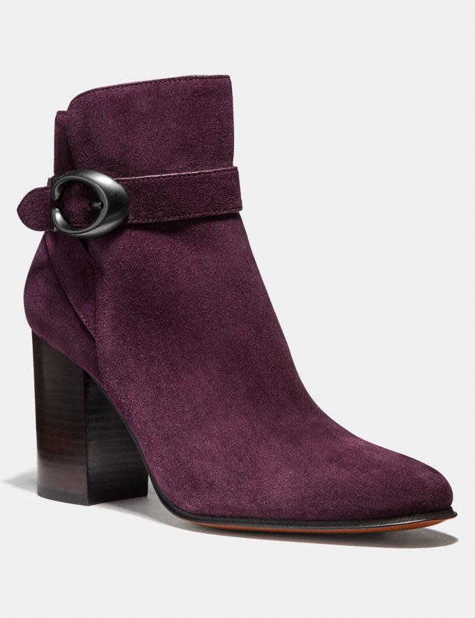 Delaney Signature Buckle Heel Bootie 