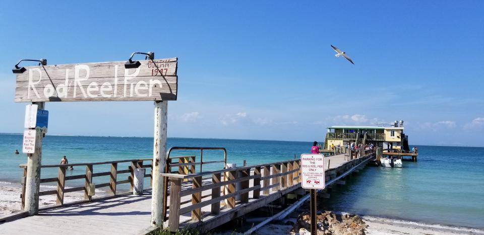 The Rod & Reel Pier restaurant is on Anna Maria Island by Bean Point.