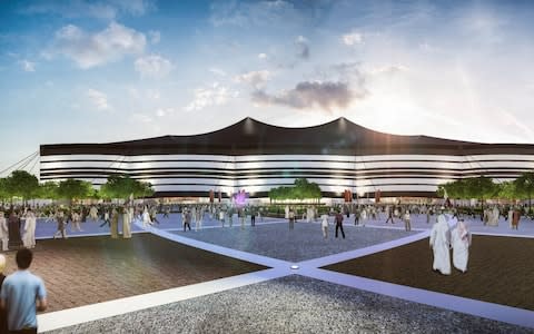 An artists impression of the Al Bayt Stadium - Credit: getty images