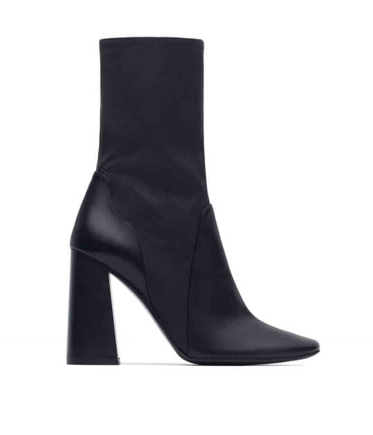 Zara Leather High Heel Ankle Boots