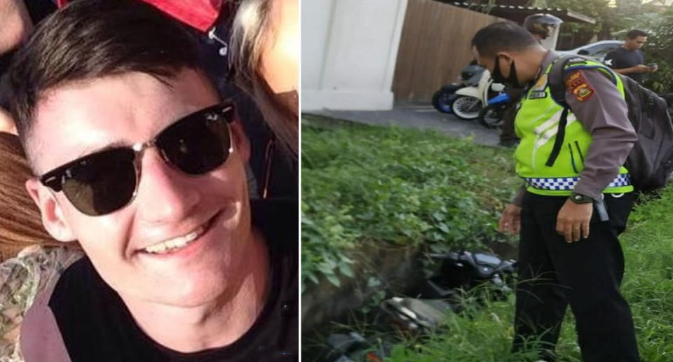 The body of man Keith Coughlan found in a ditch in Bali with his scooter