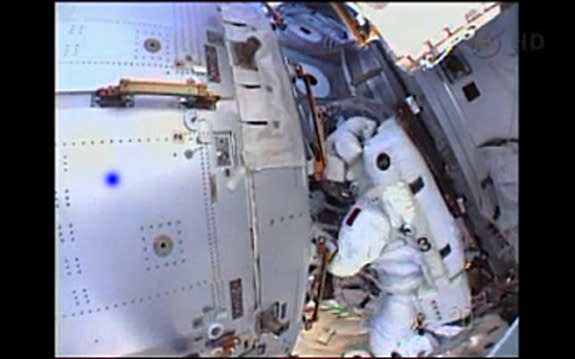 NASA astronaut Chris Cassidy and Italian astronaut Luca Parmitano planned to spend more than six hours spacewalking outside the International Space Station on July 16, 2013. But NASA cut the spacewalk short after just an hour due to a water bui