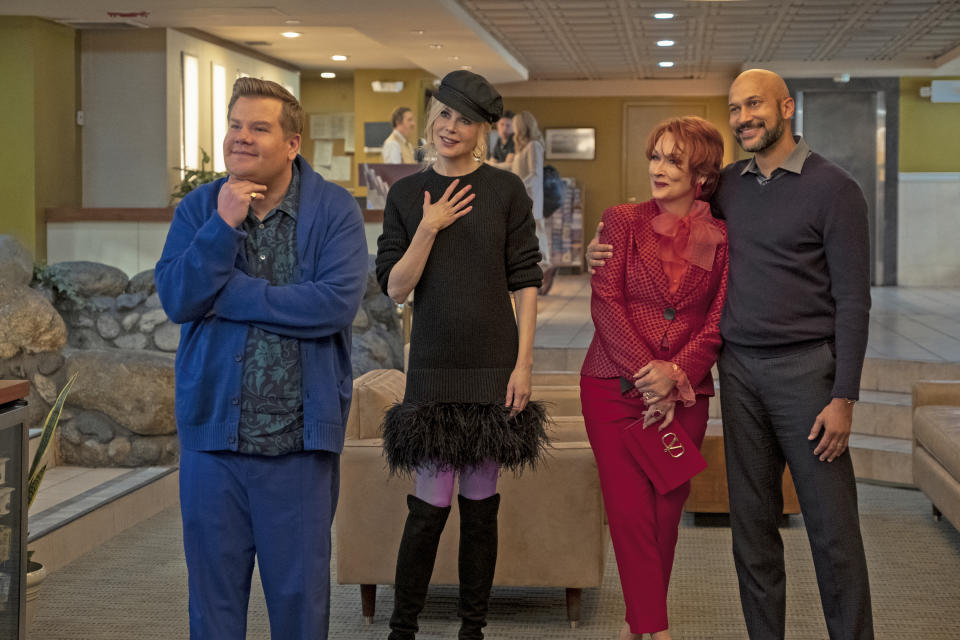 From left, James Corden, Nicole Kidman, Meryl Streep and Keegan-Michael Key in 