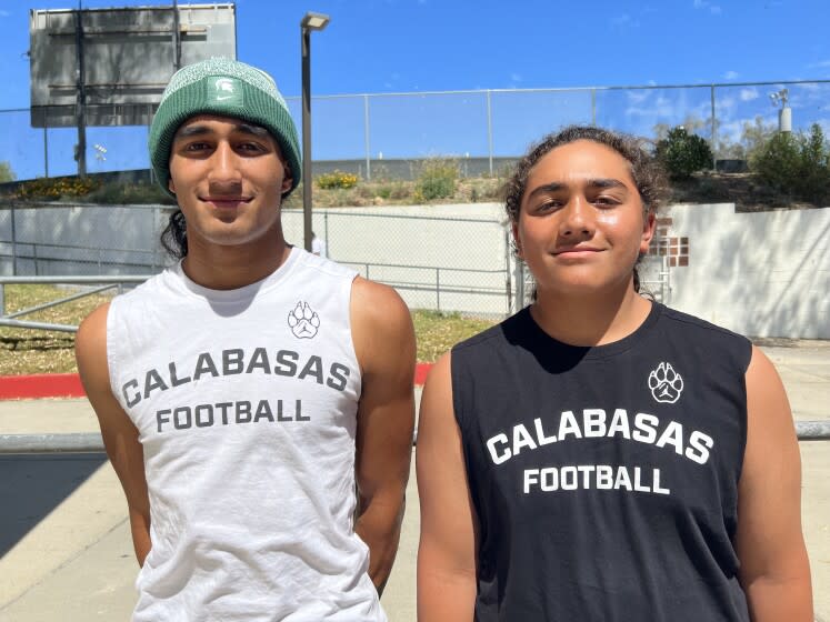 Brothers Domata (left) and Joseph Peko of Calabasas are the son of NFL defensive lineman Domata Peko Sr.